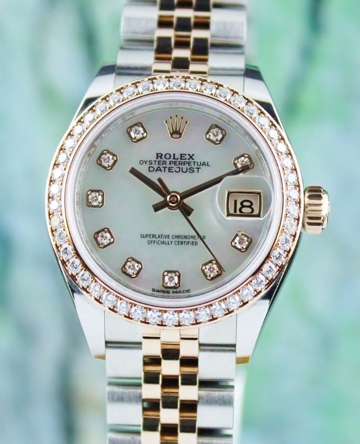 (image for) LIKE NEW ROLEX 28MM 18K PINK GOLD OYSTER PERPETUAL DATEJUST- 279381RBR